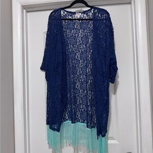 LuLaRoe Navy Lace Kimono